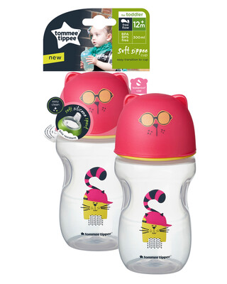 Tommee Tippee Soft Sippee Free Flow Transition Cup Pink 300ml